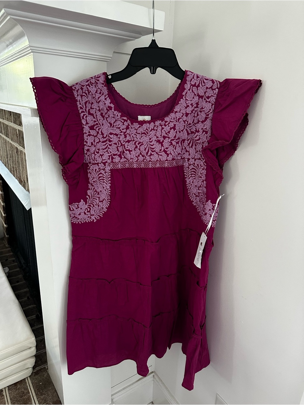 J.marie embroidered Dress - Magenta